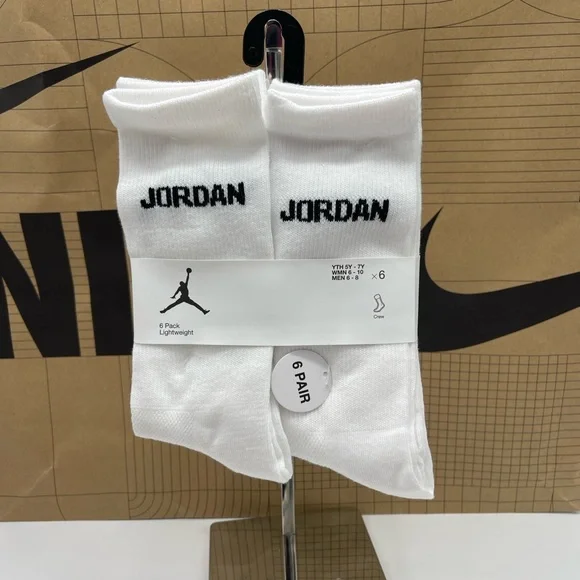 Jordan Athletic White Crew Socks - 6 Pair - Picture 8 of 16